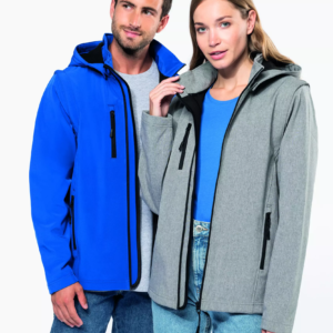 K422 - Veste Softshell 3 couches à capuche avec manches amovibles unisexe