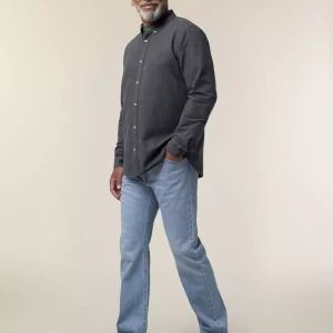 Stanley oxford shirt anthracite studio front principal