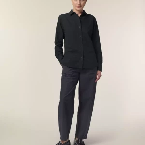 Stella oxford shirt black studio front principal